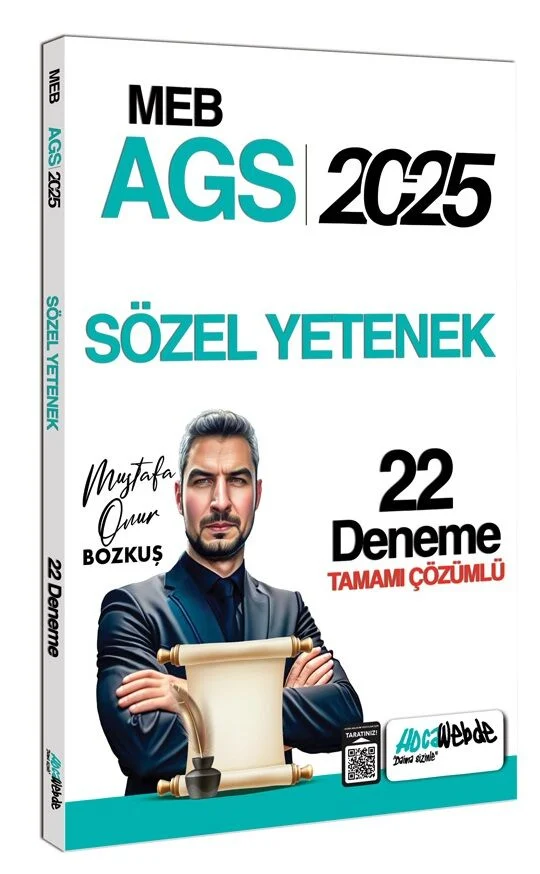 2025 MEB-AGS Sözel Yetenek 22 Deneme Çözümlü Mustafa Onur Bozkuş HocaWebde Yayınları 2025 MEB-AGS Sözel Yetenek 22 Deneme Çözümlü Mustafa Onur Bozkuş HocaWebde Yayınları
