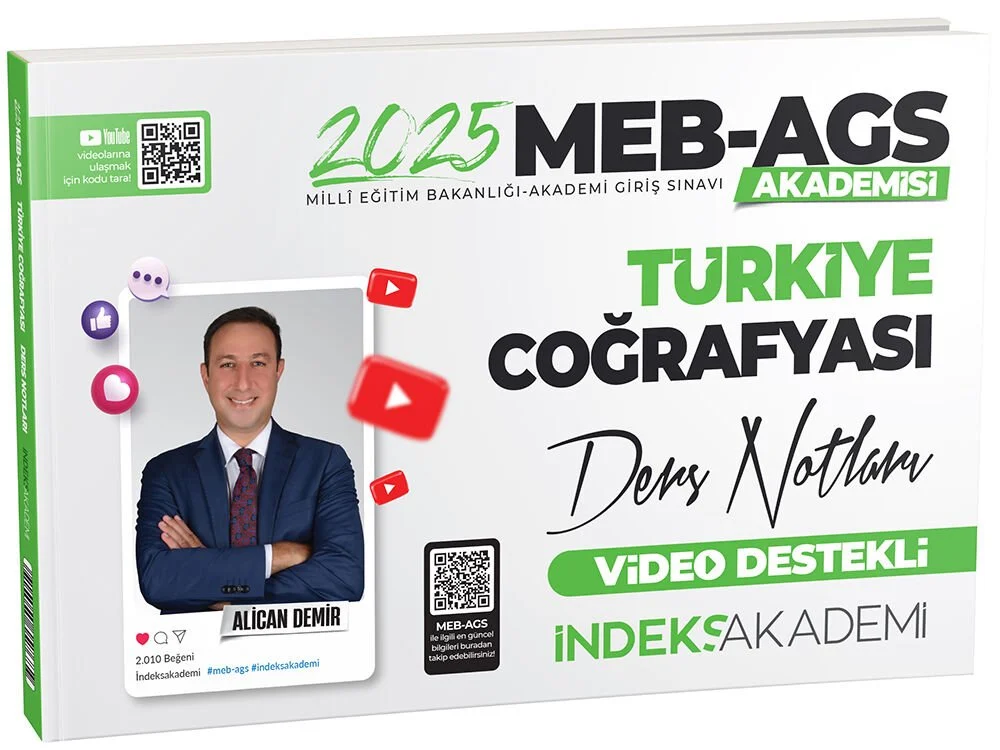 2025 MEB AGS Türkiye Coğrafyası Video Ders Notları İndeks Akademi Yayıncılık