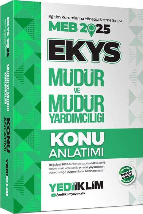 2025 MEB EKYS Müdür ve Müdür Yardımcılığı Konu Anlatımı Yediiklim Yayınları