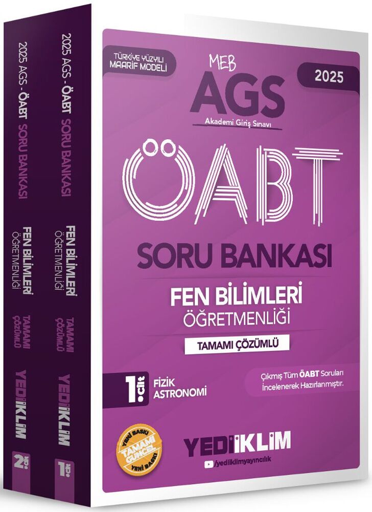 2025 MEBS AGS ÖABT Fen Bilimleri Öğretmenliği Tamamı Çözümlü Soru Bankası (2 Cilt) Yediiklim Yayınları 2025 MEBS AGS ÖABT Fen Bilimleri Öğretmenliği Tamamı Çözümlü Soru Bankası (2 Cilt) Yediiklim Yayınları