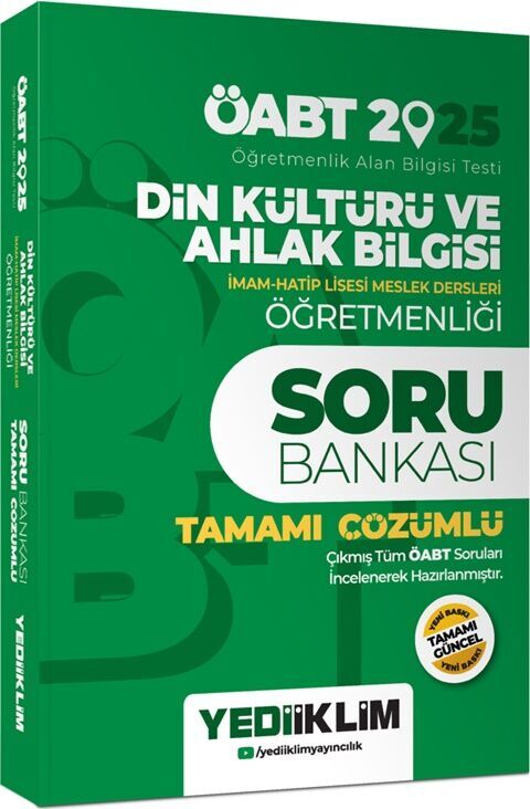 2025 ÖABT Din Kültürü Ve Ahlak Bilgisi Öğretmenliği Tamamı Çözümlü Soru Bankası Yediiklim Yayınları