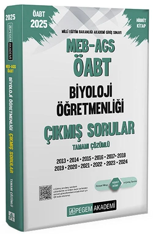 2025 ÖABT MEB-AGS Biyoloji Öğretmenliği Çıkmış Sorular Çözümlü Pegem Akademi Yayınları
