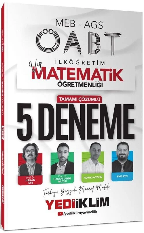 2025 ÖABT MEB-AGS İlköğretim Matematik Öğretmenliği VİP 5 Deneme Çözümlü Yediiklim Yayınları 2025 ÖABT MEB-AGS İlköğretim Matematik Öğretmenliği VİP 5 Deneme Çözümlü Yediiklim Yayınları