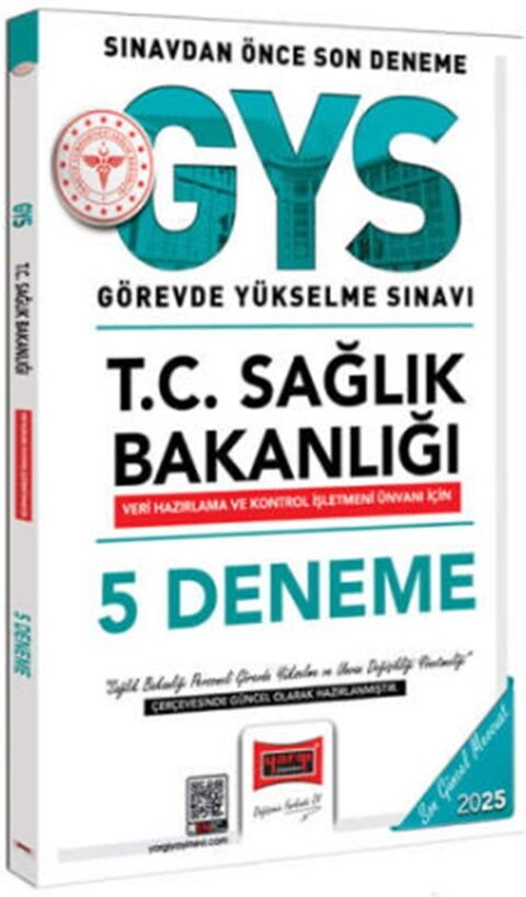 2025 T.C Sağlık Bakanlığı Veri Hazırlama ve Kontrol İşletmeni Ünvanı İçin GYS 5 Deneme Yargı Yayınları