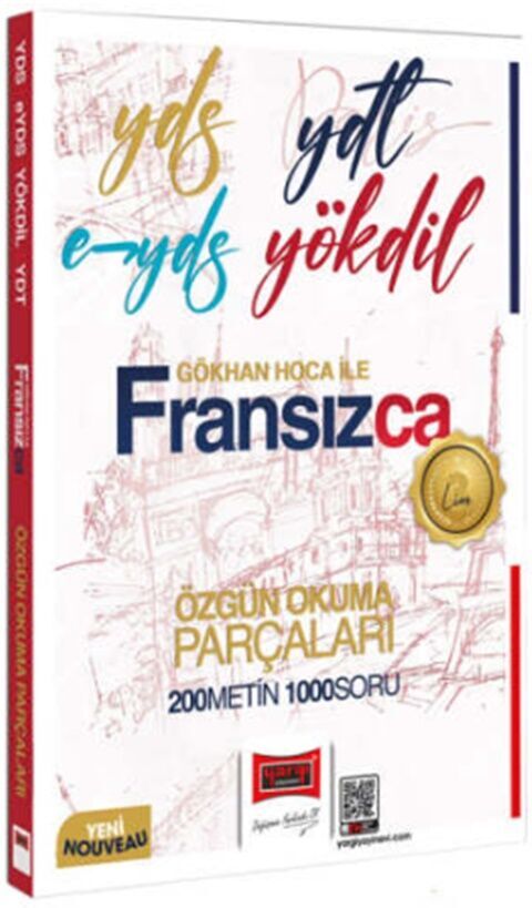 2025 YDS YDT E-YDS YÖKDİL Gökhan Hoca İle Fransızca Özgün Okuma Parçaları 200 Metin 1000 Soru Yargı Yayınları