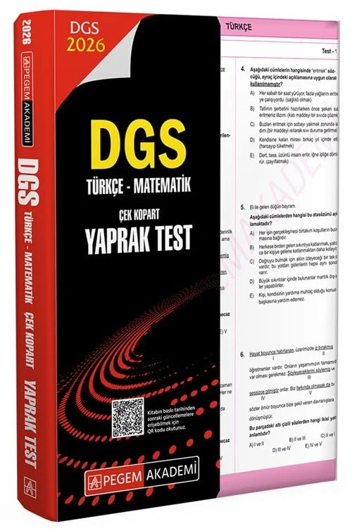 2026 DGS Yaprak Test Pegem Akademi Yayınları