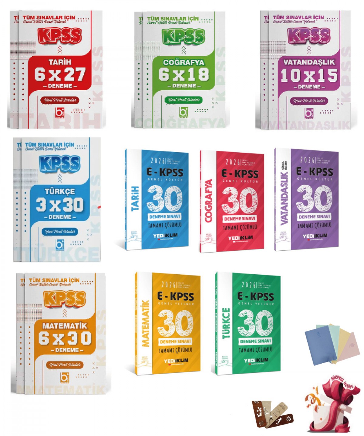2026 E - KPSS Tüm Adaylar İçin Genel Kültür Genel Yetenek Deneme Seti Yediiklim ve Bigelio Yayıncılık 2026 E - KPSS Tüm Adaylar İçin Genel Kültür Genel Yetenek Deneme Seti Yediiklim ve Bigelio Yayıncılık