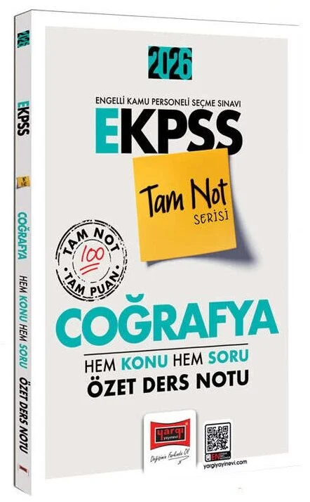 2026 EKPSS Coğrafya Hem Konu Hem Soru Özet Ders Notu Tam Not Serisi Yargı Yayınları