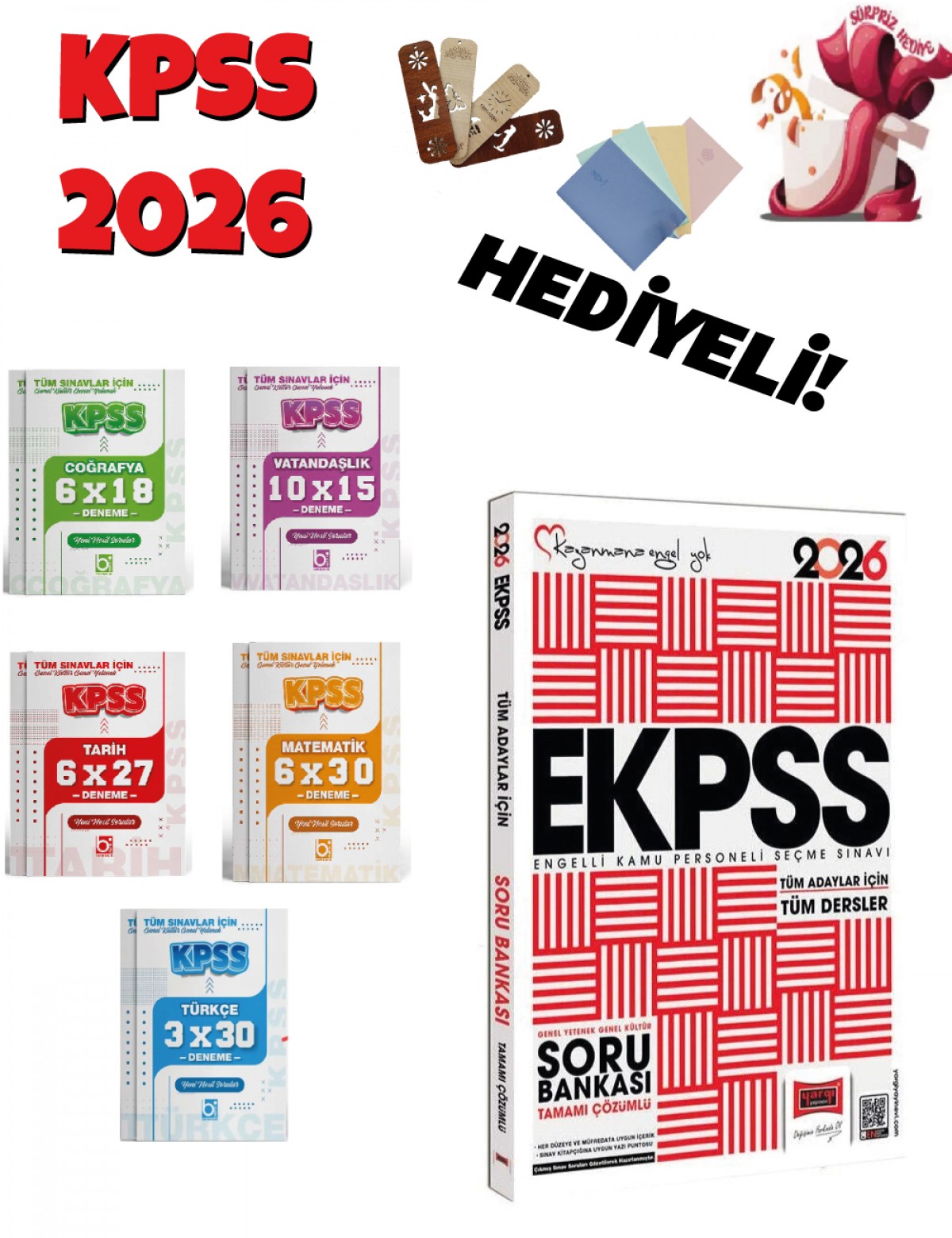 2026 EKPSS Çözümlü Soru Bankası ve Deneme Seti 6 Kitap Bigelio ve Yargı Yayınları
