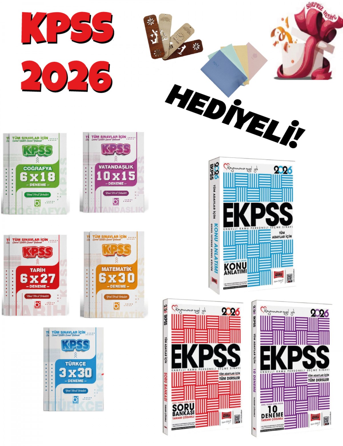 2026 EKPSS Konu + Soru + Deneme Seti 8 Kitap Bigelio ve Yargı Yayınları