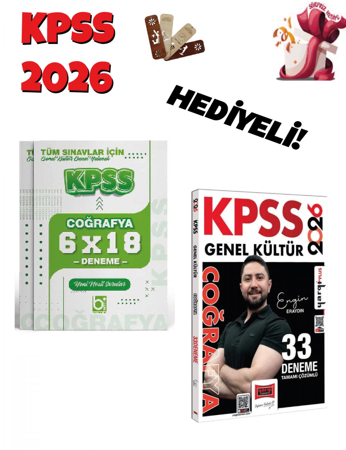 2026 KPSS Coğrafya 33 + 6 Deneme Seti 2 Kitap Bigelio ve Yargı Yayınları