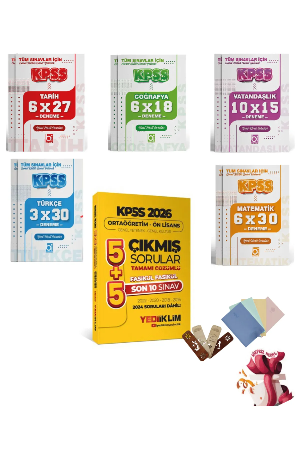 2026 KPSS GYGK Ortaöğretim Önlisans GYGK Çıkmış Sorular ve Deneme Seti Bigelio ve Yediiklim Yayıncılık