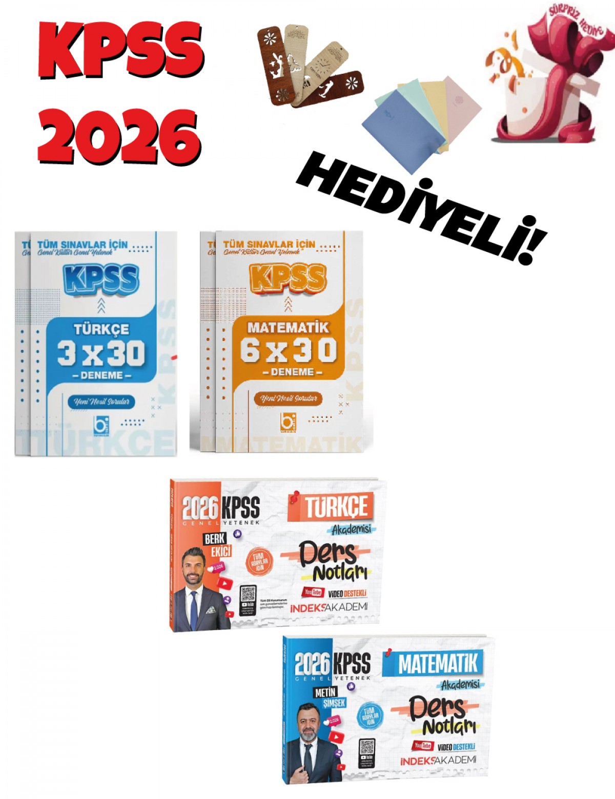 2026 KPSS Genel Yetenek Akademisi Video Ders Notları ve Deneme Seti 2 Kitap Bigelio ve İndeks Akademi Yayınları
