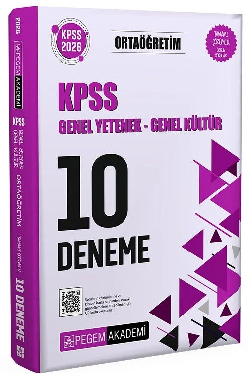 Pegem 2026 KPSS Genel Yetenek Genel Kültür 10 Deneme Çözümlü Pegem Akademi Yayınları Pegem 2026 KPSS Genel Yetenek Genel Kültür 10 Deneme Çözümlü Pegem Akademi Yayınları