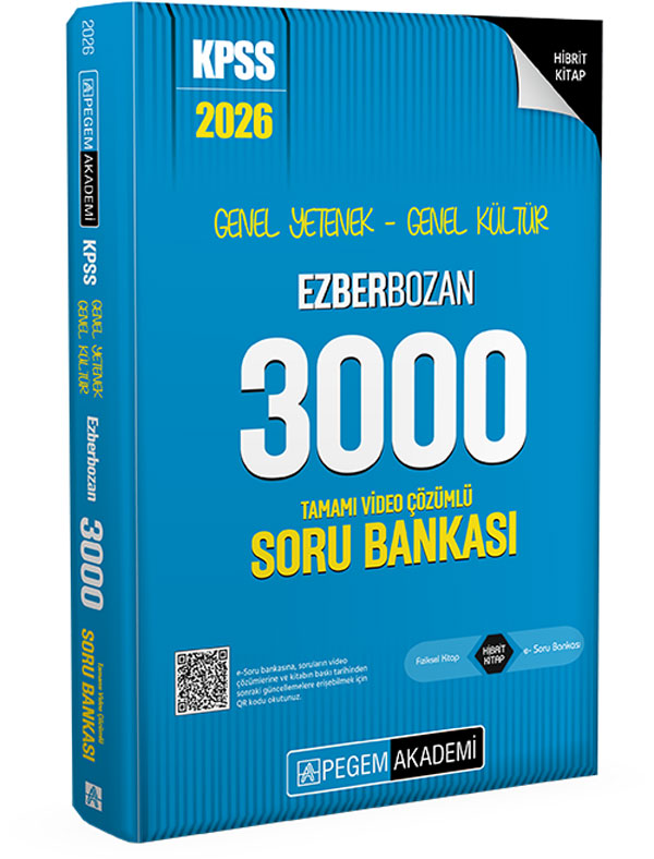2026 KPSS Genel Yetenek Genel Kültür Ezberbozan 3000 Tamamı Video Çözümlü Soru Bankası Pegem Akademi Yayıncılık