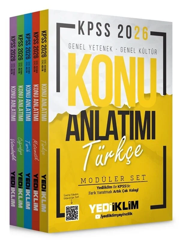 2026 KPSS Genel Yetenek Genel Kültür Konu Anlatımı Modüler Set Yediiklim Yayınları