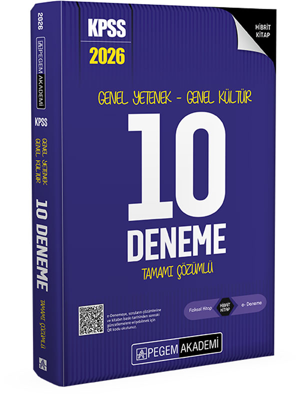 2026 KPSS Genel Yetenek Genel Kültür Tamamı Çözümlü 10 Deneme Pegem Akademi Yayıncılık