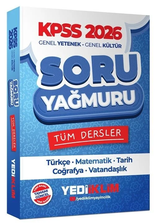 2026 KPSS Genel Yetenek Genel Kültür Tüm Dersler Soru Yağmuru Soru Bankası Yediiklim Yayınları 2026 KPSS Genel Yetenek Genel Kültür Tüm Dersler Soru Yağmuru Soru Bankası Yediiklim Yayınları