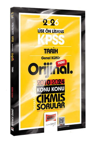 2026 KPSS Lise-Önlisans Tarih Orijinal 2010-2024 Konu Konu Çıkmış Sorular Yargı Yayınları