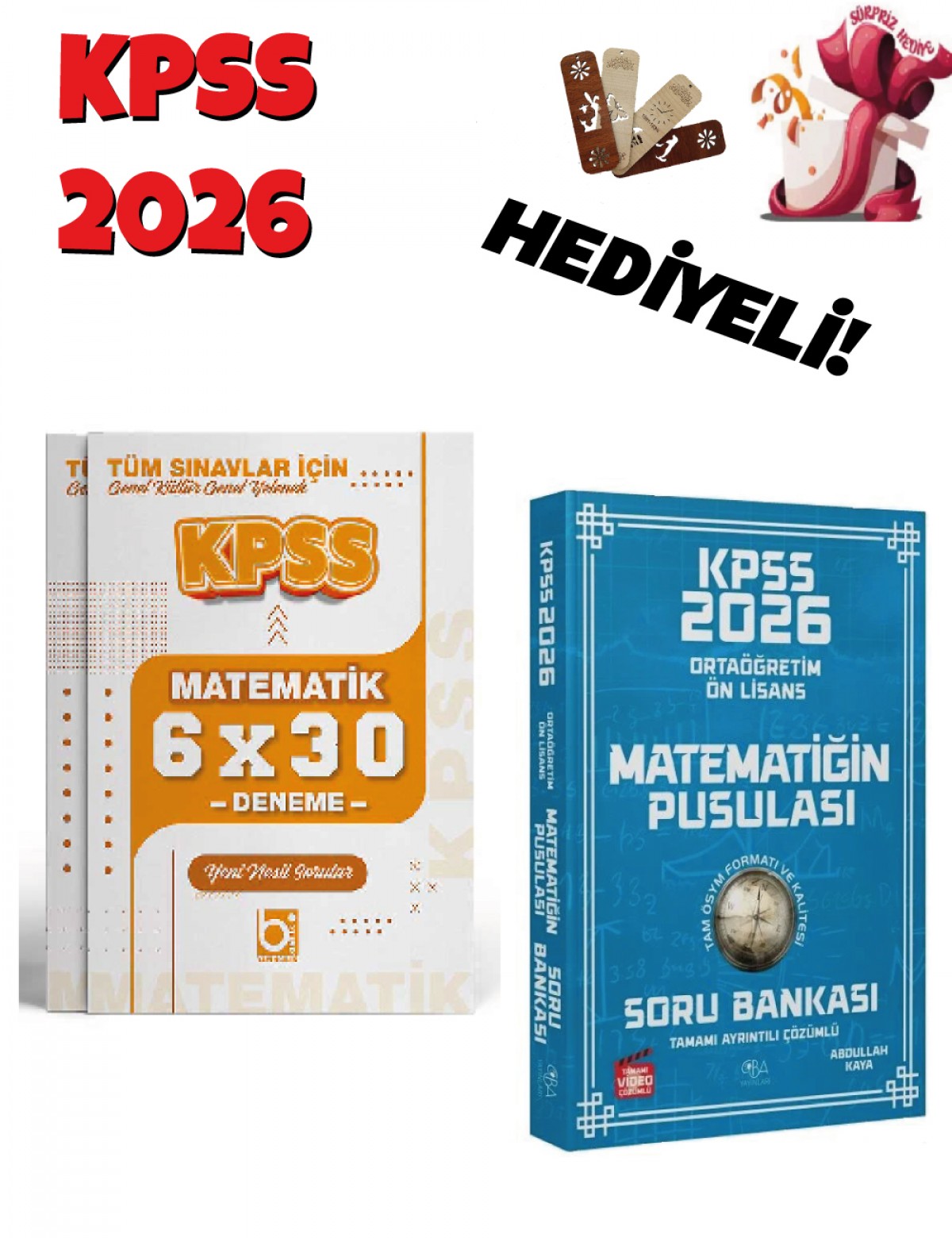 2026 KPSS Lise Ortaöğretim Ön Lisans Matematik Soru Bankası ve Deneme Seti 2 Kitap Bigelio ve Cba Yayınları
