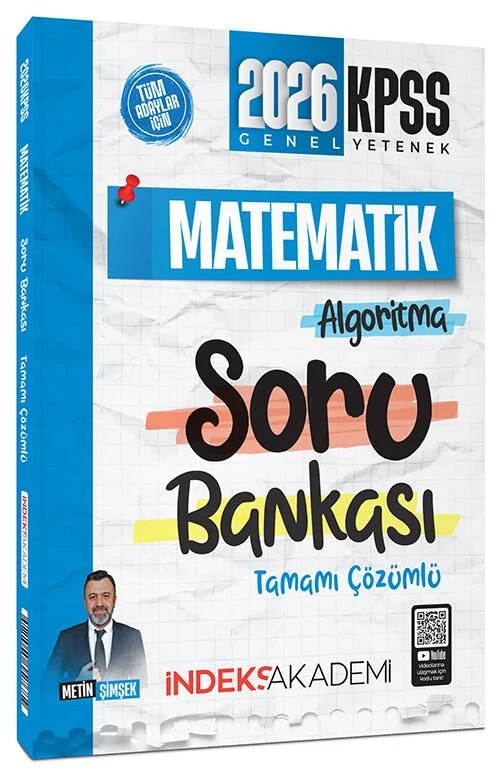 2026 KPSS Matematik Algoritma Soru Bankası Çözümlü - Metin Şimşek İndeks Akademi Yayıncılık 2026 KPSS Matematik Algoritma Soru Bankası Çözümlü - Metin Şimşek İndeks Akademi Yayıncılık