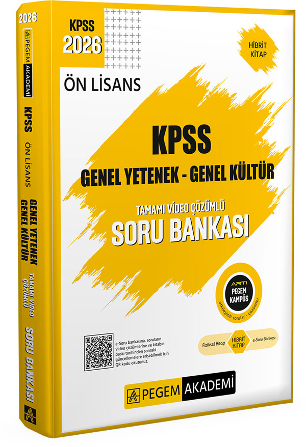 2026 KPSS Ön Lisans Soru Bankası Genel Yetenek Genel Kültür Tamamı Video Çözümlü Pegem Yayıncılık