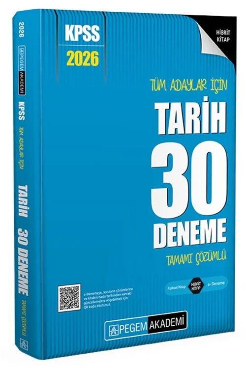 2026 KPSS Tarih 30 Deneme Çözümlü Pegem Akademi Yayınları