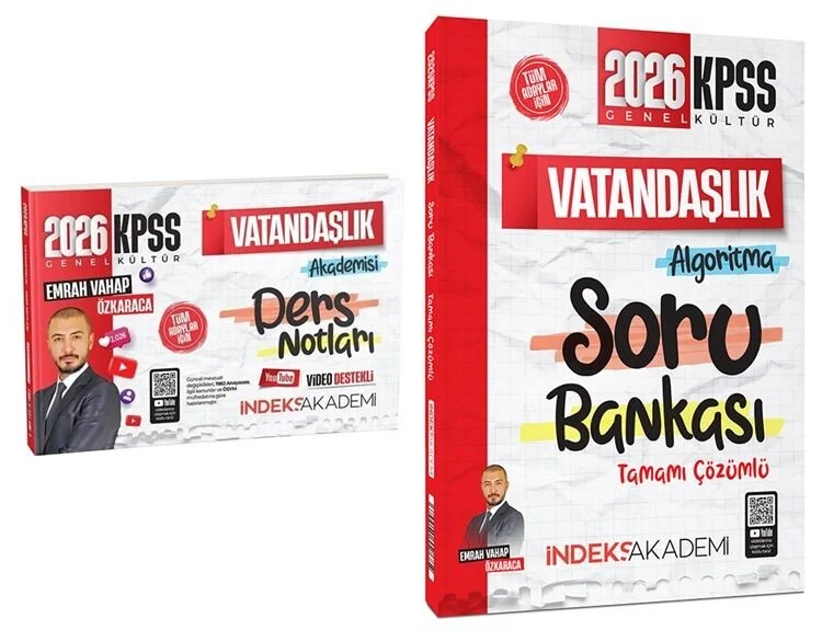 2026 KPSS Vatandaşlık Akademisi Video Ders Notları + Soru Bankası 2 li Set - Emrah Vahap Özkaraca İndeks Akademi Yayıncılık 2026 KPSS Vatandaşlık Akademisi Video Ders Notları + Soru Bankası 2 li Set - Emrah Vahap Özkaraca İndeks Akademi Yayıncılık