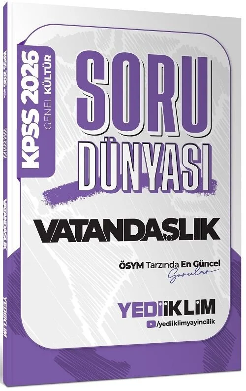 2026 KPSS Vatandaşlık Soru Dünyası Soru Bankası Yediiklim Yayınları