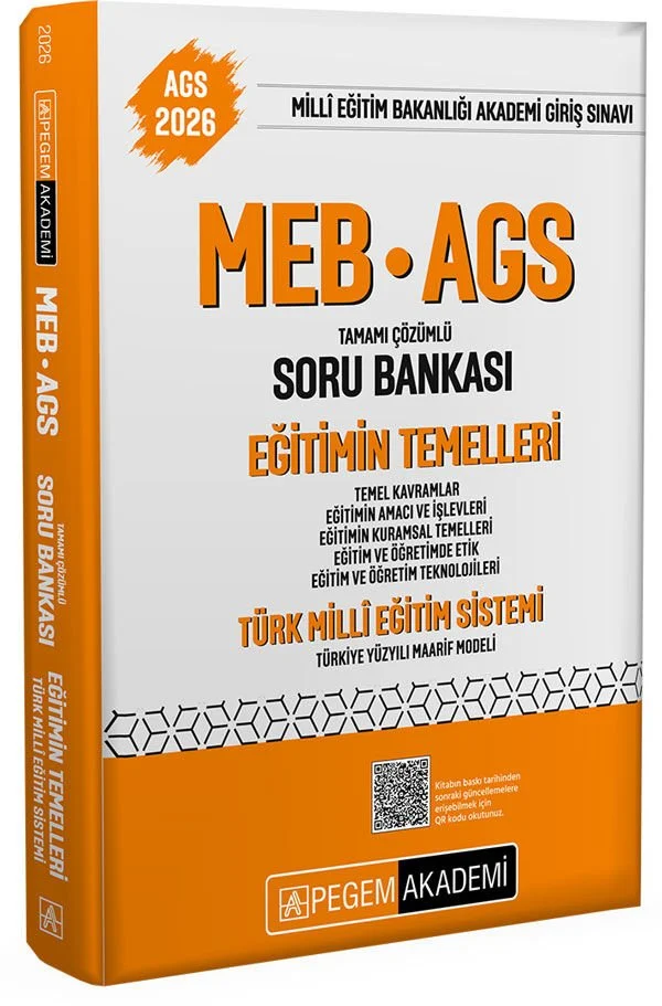 Pegem 2026 MEB-AGS Eğitimin Temelleri ve Türk Milli Eğitim Sistemi Soru Bankası Çözümlü Pegem Akademi Yayınları Pegem 2026 MEB-AGS Eğitimin Temelleri ve Türk Milli Eğitim Sistemi Soru Bankası Çözümlü Pegem Akademi Yayınları