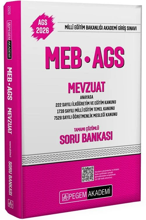 Pegem 2026 MEB-AGS Mevzuat Soru Bankası Çözümlü Pegem Akademi Yayınları Pegem 2026 MEB-AGS Mevzuat Soru Bankası Çözümlü Pegem Akademi Yayınları
