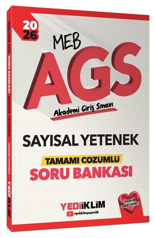 2026 MEB-AGS Sayısal Yetenek Soru Bankası Çözümlü Yediiklim Yayınları