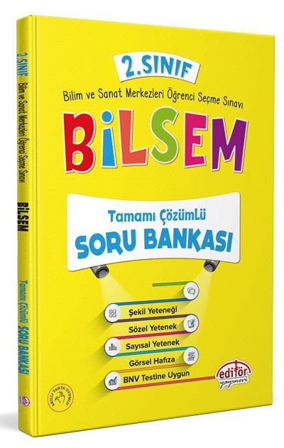 2.Sınıf BİLSEM Tamamı Çözümlü Soru Bankası Yeni Tarz Editör Yayınları