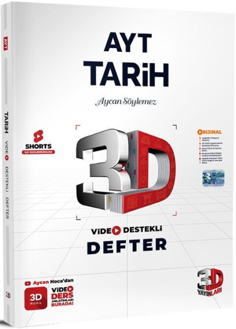 3D Yayınları AYT Tarih Video Destekli Defter 3D Yayınları AYT Tarih Video Destekli Defter
