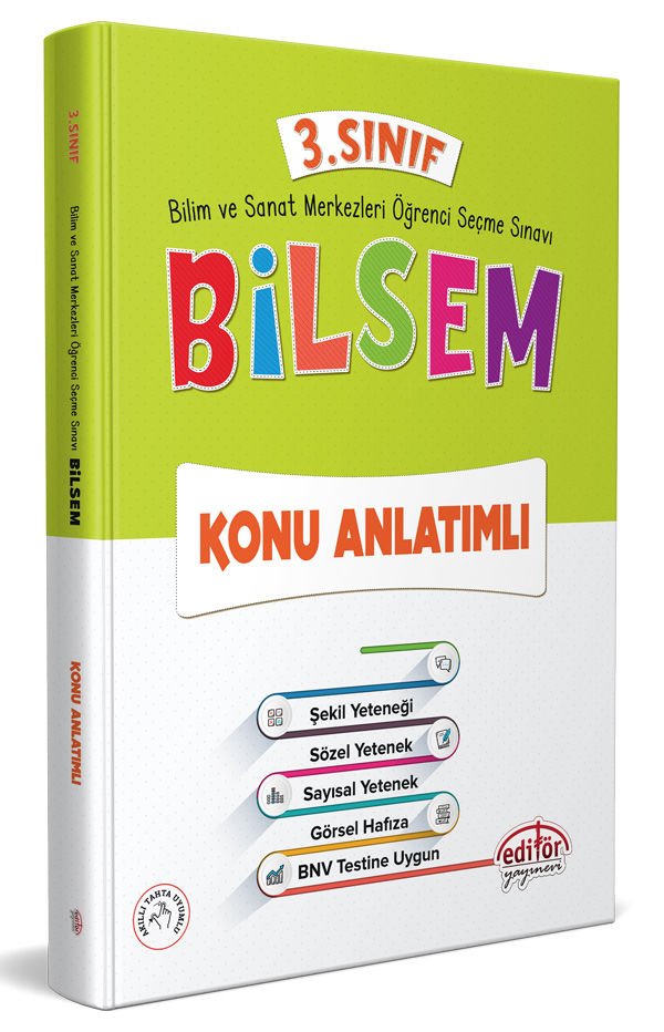 3.Sınıf BİLSEM Hazırlık Konu Kitabı Yeni Tarz Editör Yayınları