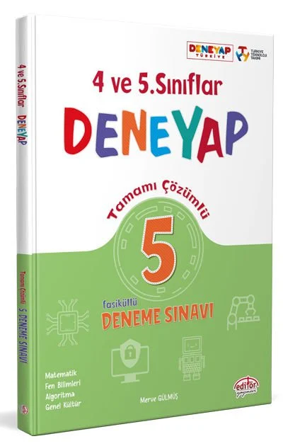 4-5. Sınıf Deneyap Tamami Çözümlü 5 Deneme Sınavı Editör Yayınları