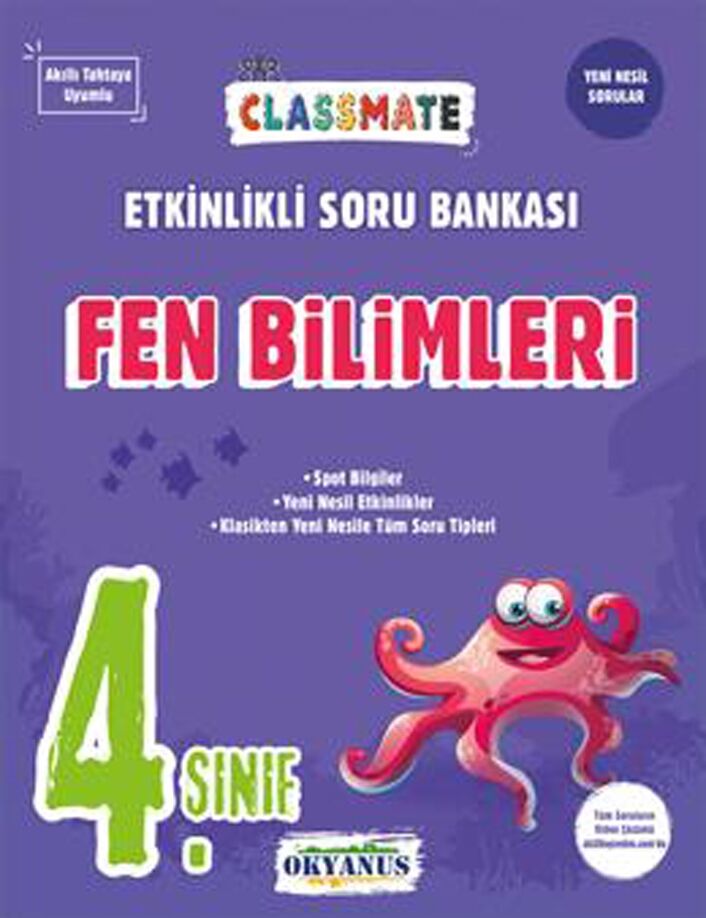 4. Sınıf Fen Bilimleri Classmate Etkinlikli Soru Bankası Okyanus Yayınları