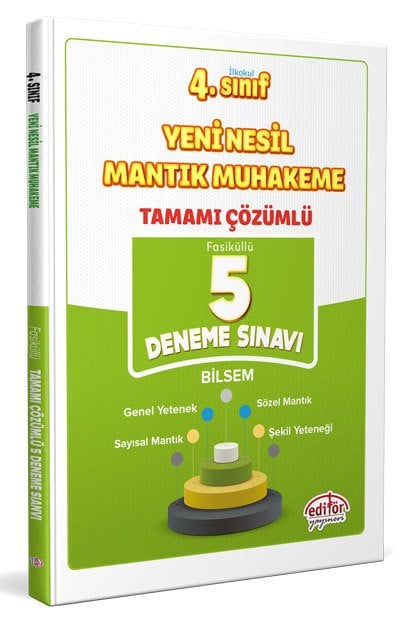 4.Sınıf Yeni Nesil Mantık Muhakeme Tamamı Çözümlü 5 Deneme Sınavı Editör Yayınları