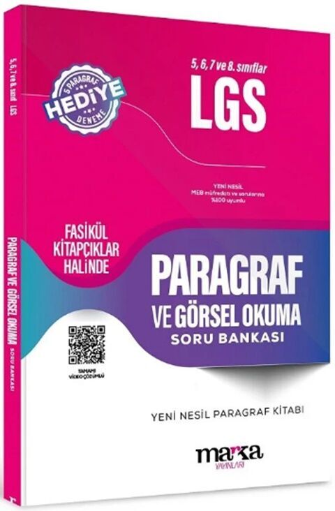 5. 6. 7. ve 8. Sınıf LGS Paragraf ve Görsel Okuma Soru Bankası Marka Yayınları