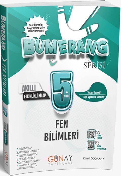 5. Sınıf Fen Bilimleri Bumerang Etkinlikli Akıllı Defter Kitap Günay Yayınları