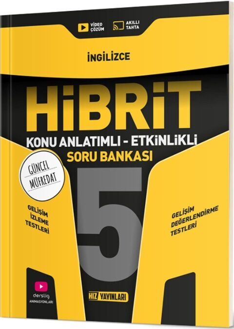5. Sınıf İngilizce HİBRİT Konu Anlatımlı Etkinlikli Soru Bankası Hız Yayınları