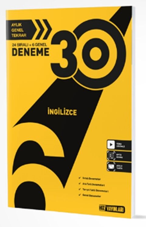 6. Sınıf İngilizce 30 lu Deneme Hız Yayınları