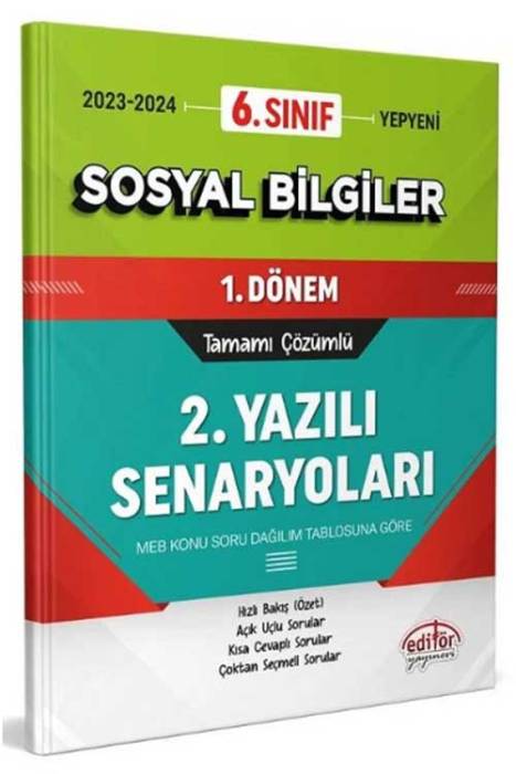 6. Sınıf Sosyal Bilgiler 1. Dönem Ortak Sınav 2. Yazılı Senaryoları Editör Yayınları