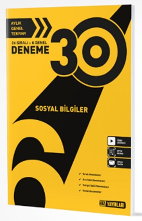 6. Sınıf Sosyal Bilgiler 30 lu Deneme Hız Yayınları