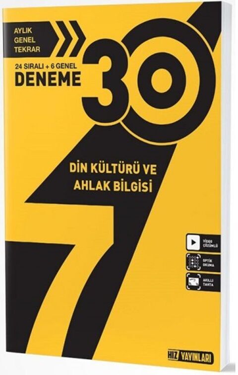 7. Sınıf Din Kültürü ve Ahlak Bilgisi 30 lu Deneme Hız Yayınları
