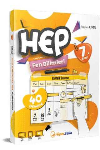 7. Sınıf HEP Fen Bilimleri Haftalık Deneme Föyleri Hiper Zeka Yayınları