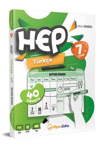 7. Sınıf HEP Türkçe Haftalık Deneme Föyleri Hiper Zeka Yayınları