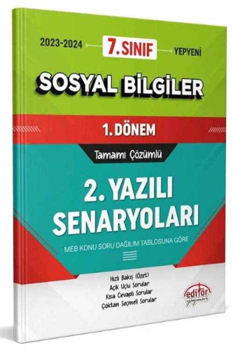 7. Sınıf Sosyal Bilgiler 1. Dönem Ortak Sınav 2. Yazılı Senaryoları Editör Yayınları