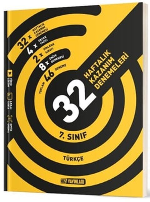 7. Sınıf Türkçe 32 Haftalık Kazanım Denemeleri Hız Yayınları