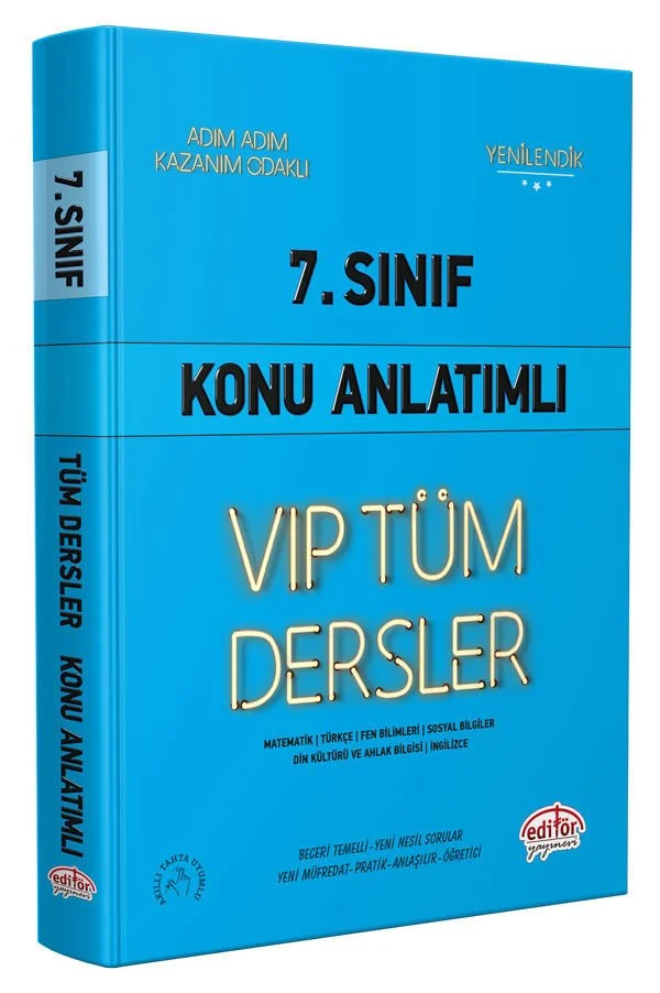7. Sınıf VIP Tüm Dersler Konu Anlatımlı Mavi Kitap Editör Yayınları 7. Sınıf VIP Tüm Dersler Konu Anlatımlı Mavi Kitap Editör Yayınları